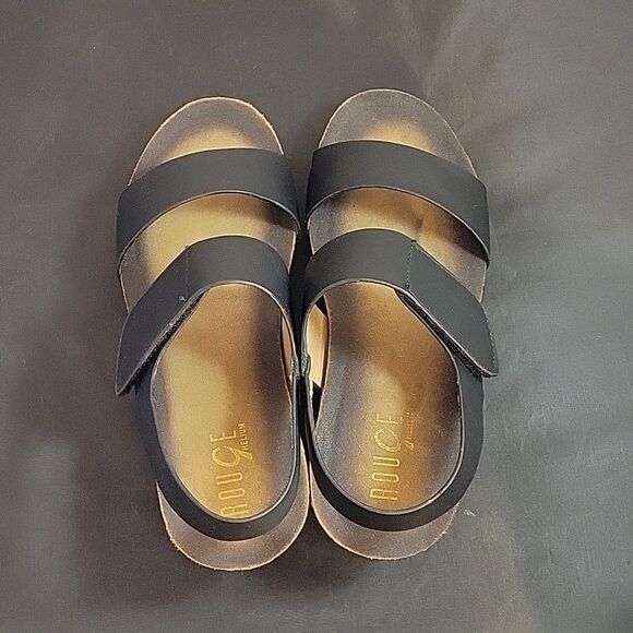 BRAND NEW ROUGE HELUIM DOUBLE STRAP VELCRO CLOSURE CORK WEDGE SANDAL - Picture 5 of 16